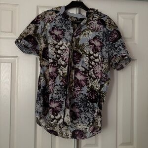 INC International Concepts Purple and Green Floral Men's Shirt